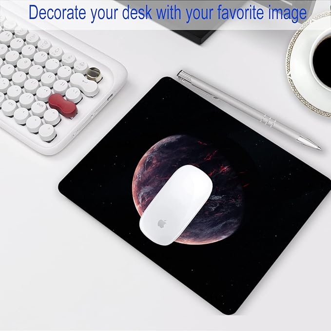 Sci-fi Galaxy Planet Mouse Pad Personalized Design Laptop Computer Non-Slip Rubber Mousepad 9.5x7.9 Inch
