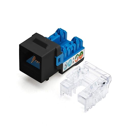 trueCABLE Cat6A Keystone Jack, Unshielded (UTP), 90 Degree Punch-Down, PoE++ (4PPoE), UL Listed, ETL Verified, ANSI/TIA Certified, Modular RJ45 Female, Black, 12 Pack