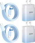Phone 15 Charger,30W USB C Fast Charger Block & 10FT Long C to C Fast Charging Cable Cord for Phone 15/15 Pro Max/ 15 Plus/ 15 Mini,Pro 12.9/11,10th Gen/Mini 6 Galaxy S24 Ultra,Blue Gradient