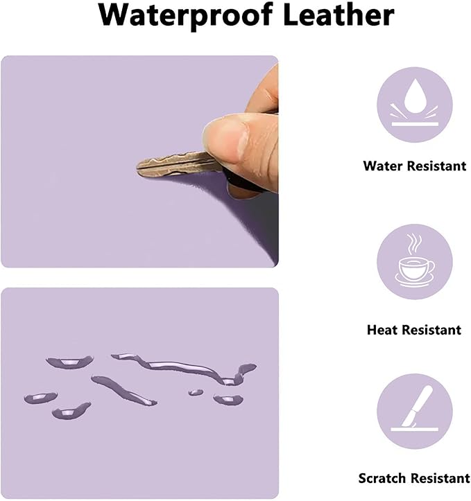 PU Leather Desk Pad Protector Gaming Mouse Pad Non Slip Desk Mat for Keyboard and Mouse Waterproof Desk Writing Pad for Office and Home Desk Accessories(Purple, 47.2 * 17.7)