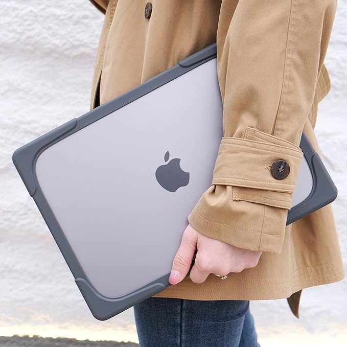 Batianda for M4 MacBook Air 13.6 inch Case 2025 2024 2022 Release Model A3240 A2681(M2) A3113(M3), Heavy Duty Shockproof Protective Hard Shell with Fold Kickstand & Keyboard Cover, Gray