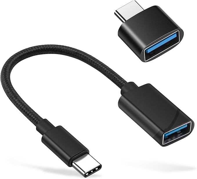 BORLTER CLAMP USB C to USB 2.0 Adapter, Type-C OTG Cable [2 Pack] USB Type C Male to USB Female Adapter, USB-C Adapter for MacBook 2019/2018/2017,iPad,Samsung Galaxy and More