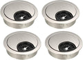 uxcell Cable Hole Cover, 2Inch/50mm Zinc Alloy Desk Wire Cord Cable Grommets Hole Cover for Office PC Desk Cable Cord Organizer, 4Pcs Wire Drawing Silver