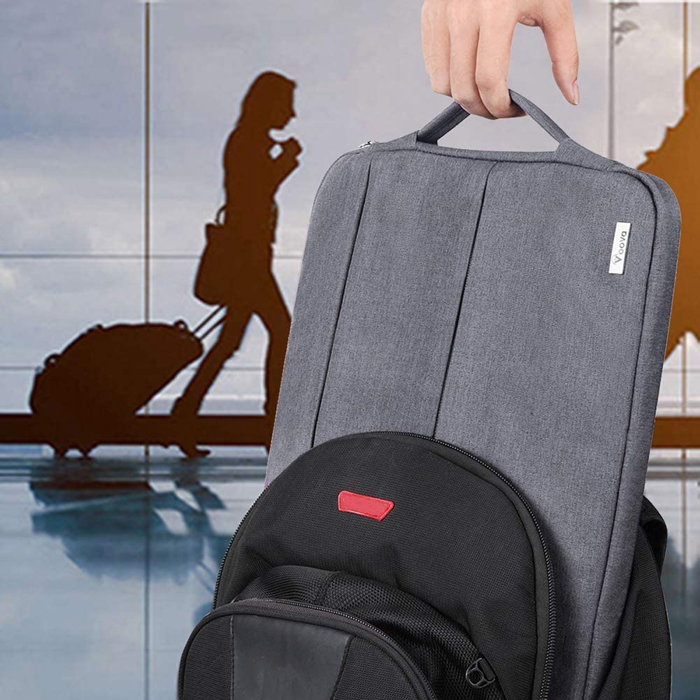 Voova Laptop Sleeve Carrying Case 14 15 Inch Compatible with MacBook Air 15 M2/M3/M4 2022-2025, MacBook Pro 15, Hp Chromebook 14, Waterproof Slim Computer Cover Bag,Grey