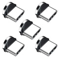 Ankndo Magnetic Connector Tip Heads [5-Pack] USB C Adapter 360 Rotating Strong Phone Cable Adapter for Type C Device