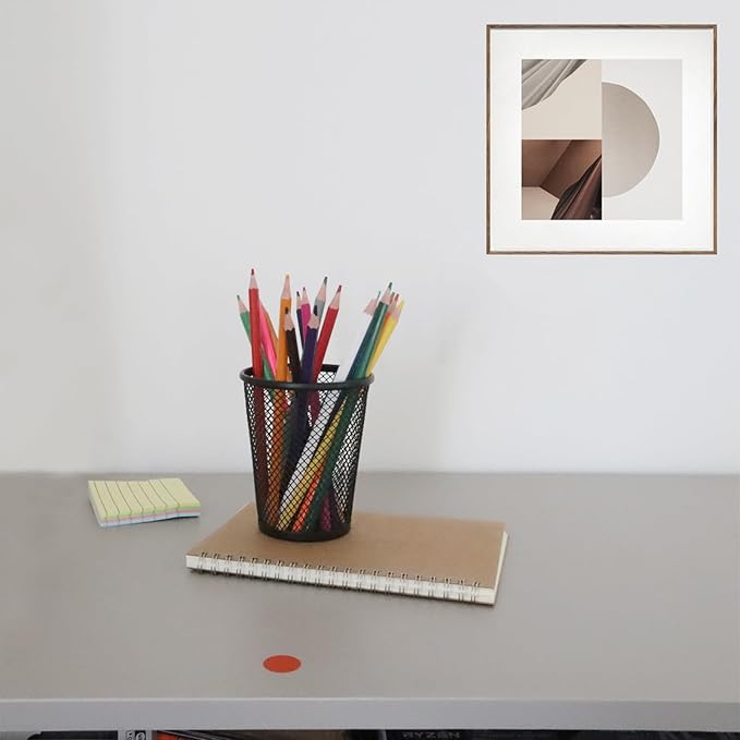 Desk Pencil Pen Holder, Wire Mesh Pen Cup Holder for Desk Organizer and Office Desk Accessories (12 Pack)