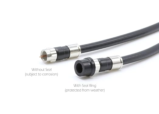 THE CIMPLE CO Coaxial F (F81) Weather Seal Boot - for Coax Ground Blocks, splitters, or Other F Connectors - Creates a Water Tight Seal (Grommet) - (100 Pack)