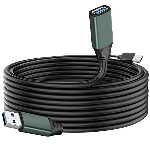 Kumiho 15FT USB 3.0 Extension Cable Active Type A Male to A Female USB Repeater Cable for PlayStation, Xbox, Keyboard, Mouse, USB Flash Drive, Printer, Camera and More