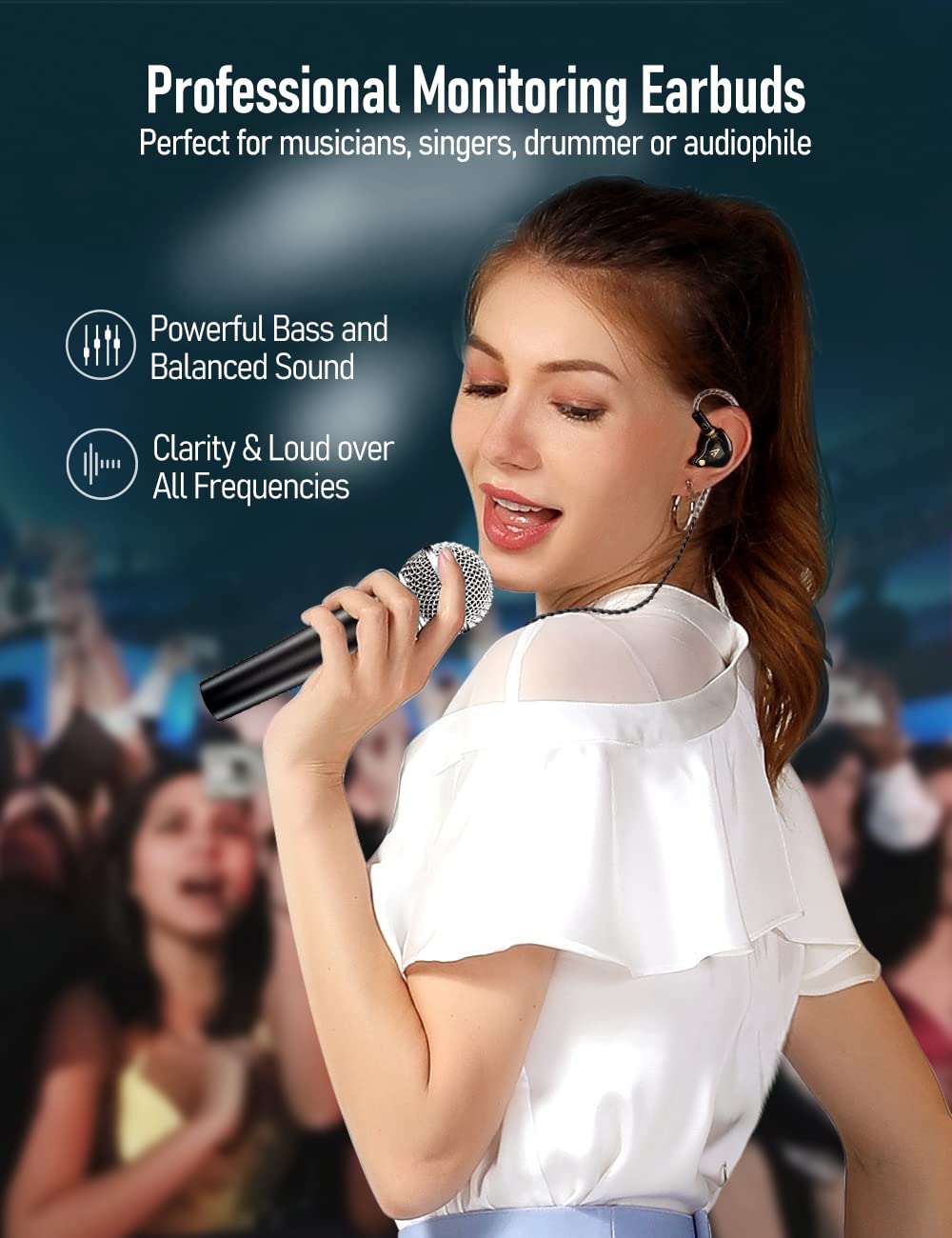 Audiovance Vibes 201 HiFi Wired Earbuds, 3.5mm in-Ear Headphones