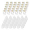 MECCANIXITY 30pcs Cat6 RJ45 Pass Through Connectors, RJ45 Connector 8P8C Gold Plated Plugs with 30pcs White Strain Relief Boots for Solid or Stranded UTP Ethernet Cable, 1.1mm