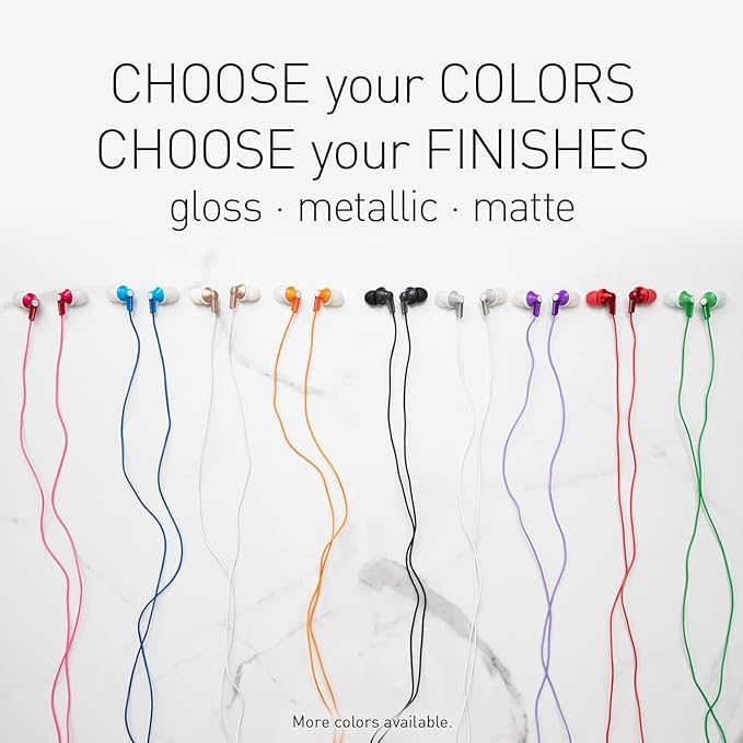 Panasonic ErgoFit Wired Earbuds, In-Ear Headphones with Dynamic Crystal-Clear Sound and Ergonomic Custom-Fit Earpieces (S/M/L), 3.5mm Jack for Phones and Laptops, No Mic - RP-HJE120-A (Blue)