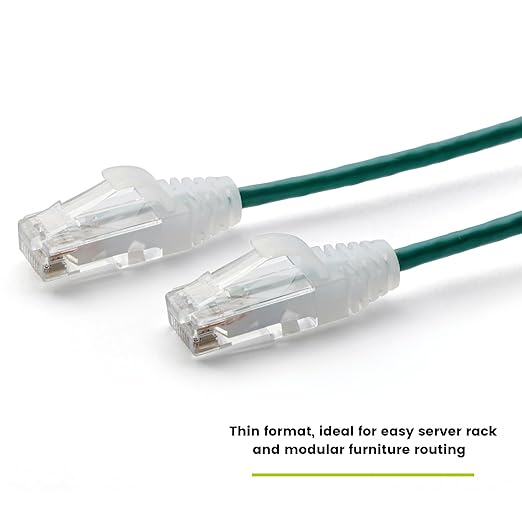 TRUECABLE Cat6 Component Rated Patch Cable, Unshielded (U/UTP), 2ft, Green, 28AWG Solid Copper, Snagless 10G High-Speed Ethernet Cable, PoE++ 4PPoE 100W, UL Listed, RoHS-3, 5 Pack