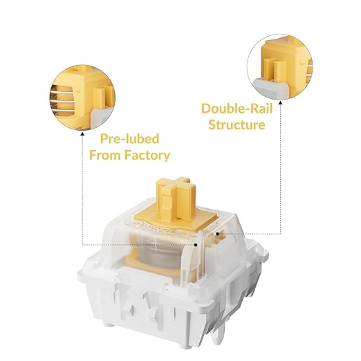 Keychron Magnetic Switches Dawn Linear - 110 PCS, 30gf, Pre-Lubed, 0.1mm Adjustable Actuation, Gateron Double-Rail Hall Effect, Compatible Replacement for HE Keyboards Only