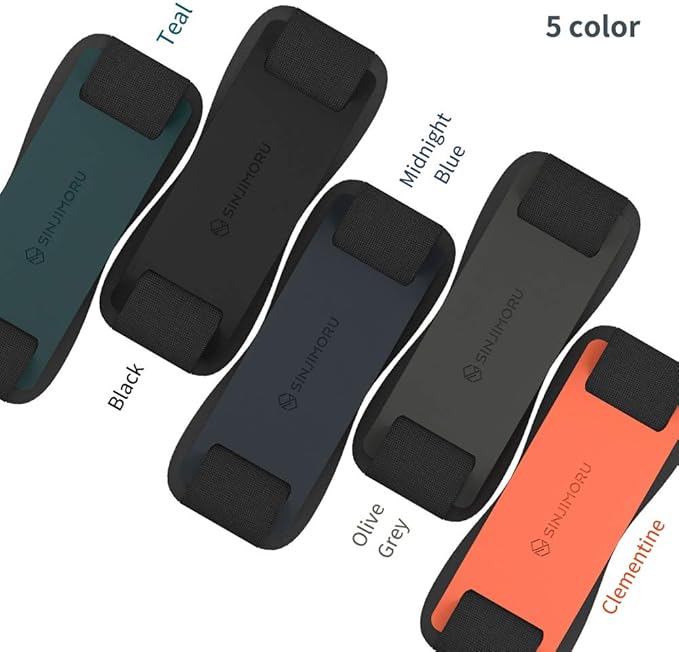 Sinjimoru Phone Grip with Silicone Band – Comfortable One-Hand Holder & Kickstand for Smartphones, Tablets, and eReaders for iPhone, Android, and Kindle Sinji Grip Silicone Olive Grey