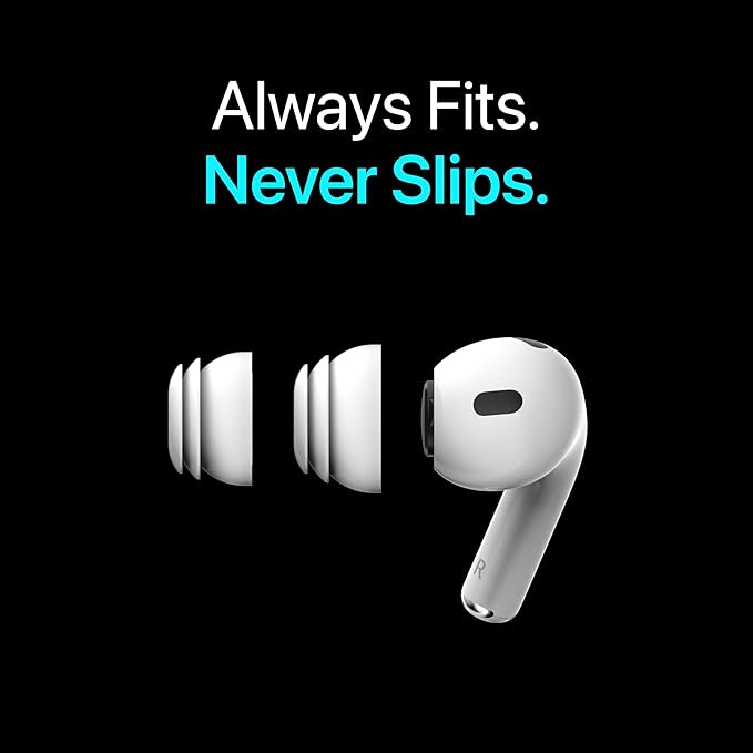 Premium Multi-Flange Eartips for AirPods Pro 1&2 (Large) – Always Fits, Never Slips