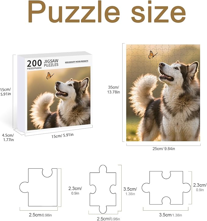 Personalized Photo Puzzle with Glossy Finish – Custom Jigsaw Puzzle 120/200/300/500/1000/1500 Pieces for Family, Couples, Pets, Birthdays, and Weddings (200-Vertical)