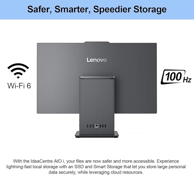Lenovo 2024 IdeaCentre I Business All-in-One, 27" FHD Touchscreen 100Hz, i5-13420H, 16GB DDR5 RAM, 1TB SSD, Wireless Charging Base, Wireless KB & Mouse, Wi-Fi 6, Windows 11 Pro, Grey