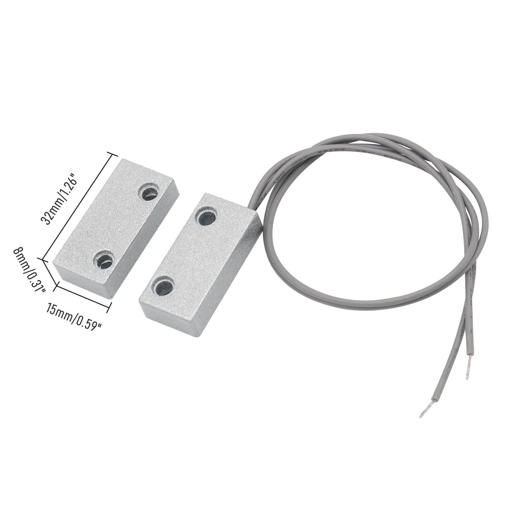 FOCMKEAS Magnetic Reed Switch, NO, 2 Wire, Zinc Alloy Sliver, MC-51