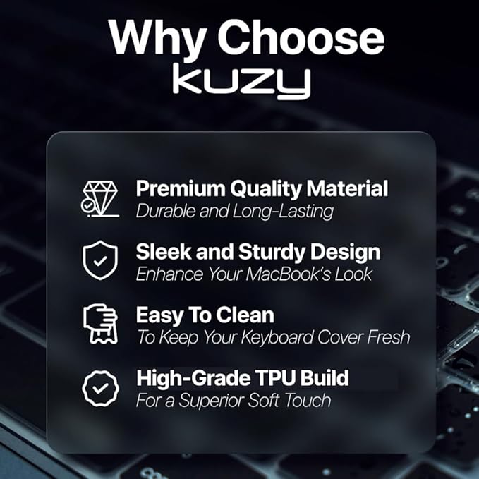 Kuzy Mint Premium MacBook Pro 14 inch Keyboard Cover M4 16" 2025 2024 2023 M3 M2 M1 Pro Max - MacBook Air 13 inch Keyboard Cover 15" M4 - A3240 A3241 A3401 A3403 A3114 A3113 - US Layout TPU, Mint