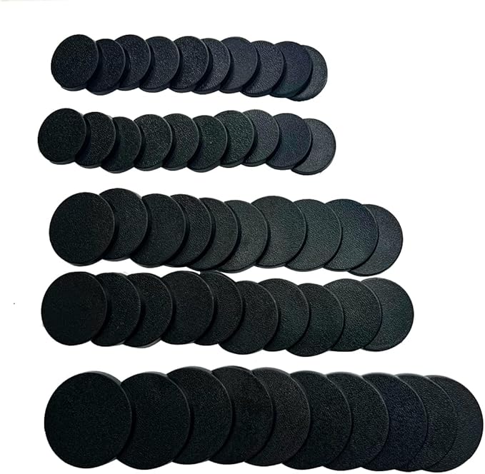 NC EBCO 50Pcs Mix Round Plastic Model Bases 25mm/32mm/40mm for Gaming Miniatures or Wargames Role Playing Board Game Figure Toy