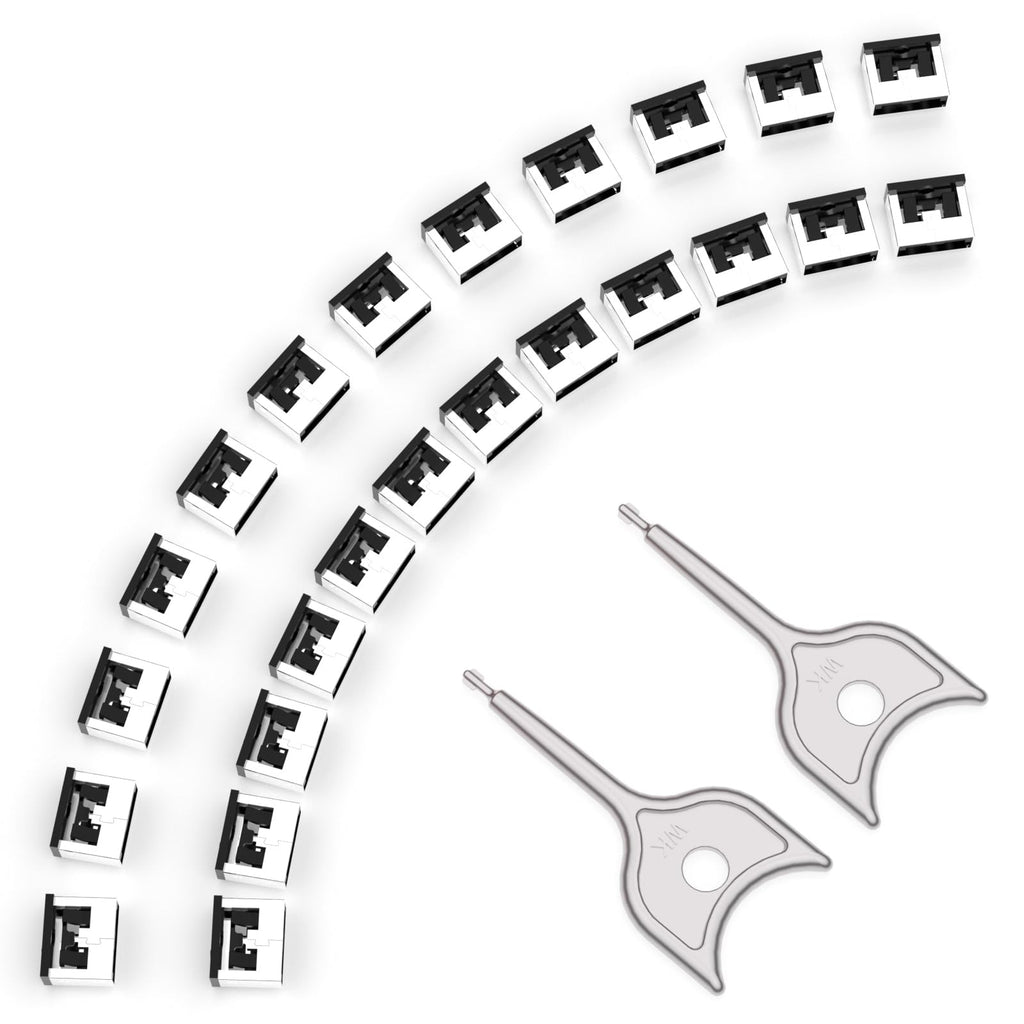 24PCS USB Metal Port Lock Blocker with 2 Keys - Secure USB-A Port Protector for PC/Laptop, Anti-Theft Data Security Lock, Dust & Moisture Proof Cover, Removable Type-A Connector Black