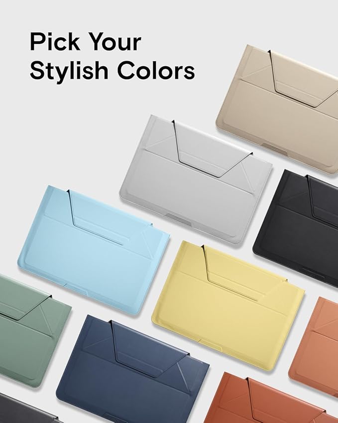 MOFT Laptop Carry Sleeve, 2-in-1 Laptop Bag & Stand for 13" MacBook Air/Pro & Dell/HP/Lenovo/Asus, Stylish Slim Computer Sleeve Bag with Expandable Storage for Computer Accessories, Night Black