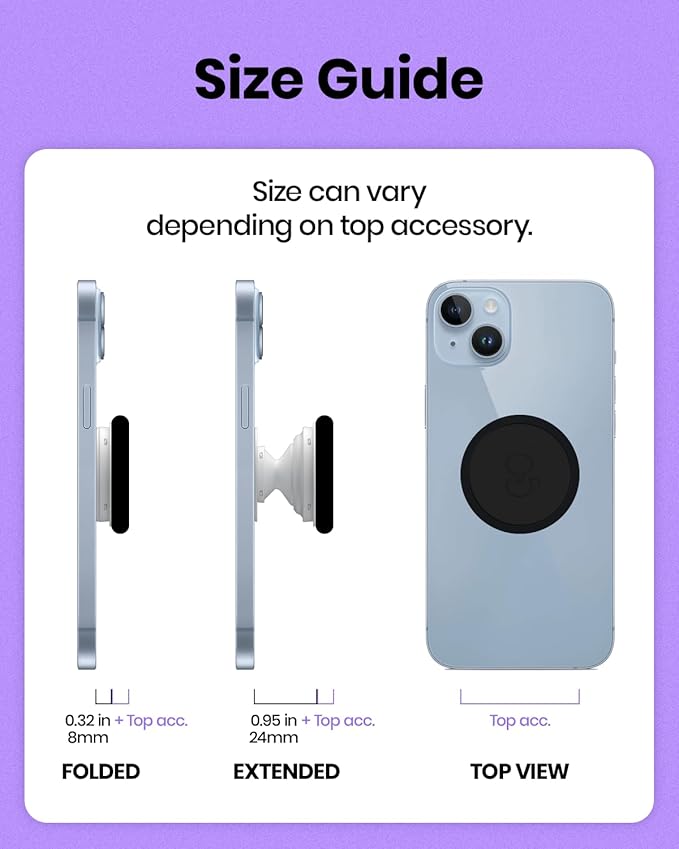 Solid Color Button Phone Grip – Minimalist Design, Durable and Lightweight, Grip and Stand for Smartphones (Blue, Adhesive Type)