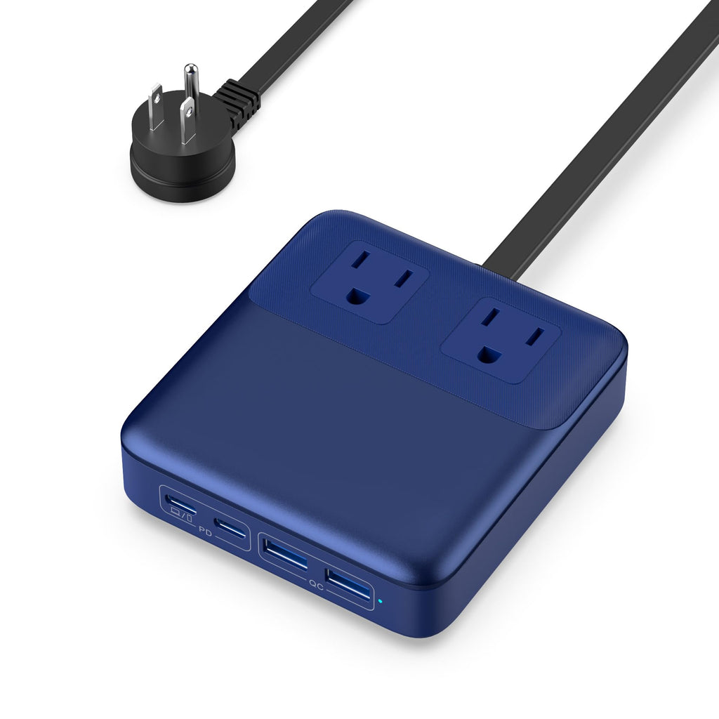 USB C Charger Block,135W GaN Fast Charging Station Hub,6-in-1 USB C Power Strip with 5ft Cord,2 AC & 2 USB A & C,PD 65W Laptop Charger for MacBook Air/Pro,iPhone16/15,Galaxy S24 etc