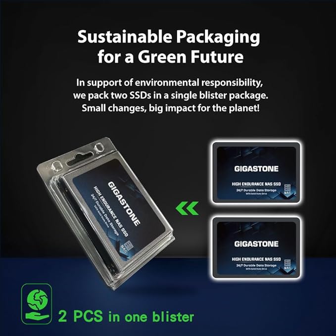 Gigastone 2TB NAS SSD Drive (24-Pack) 24/7 Durable TLC High Endurance RAID Data Storage Network Attached Storage 2.5" SATA Internal Solid State Hard Drives