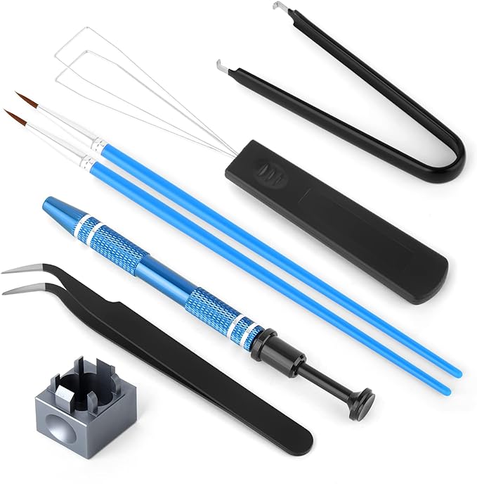 RUNJRX Keyboard Lube Kit with Switch Opener,Tweezers,Keycap Puller,Switch Puller,4-Claw Grabber,Switch Lube Brush for Custom Keyboard, Keyboard Lube Tools