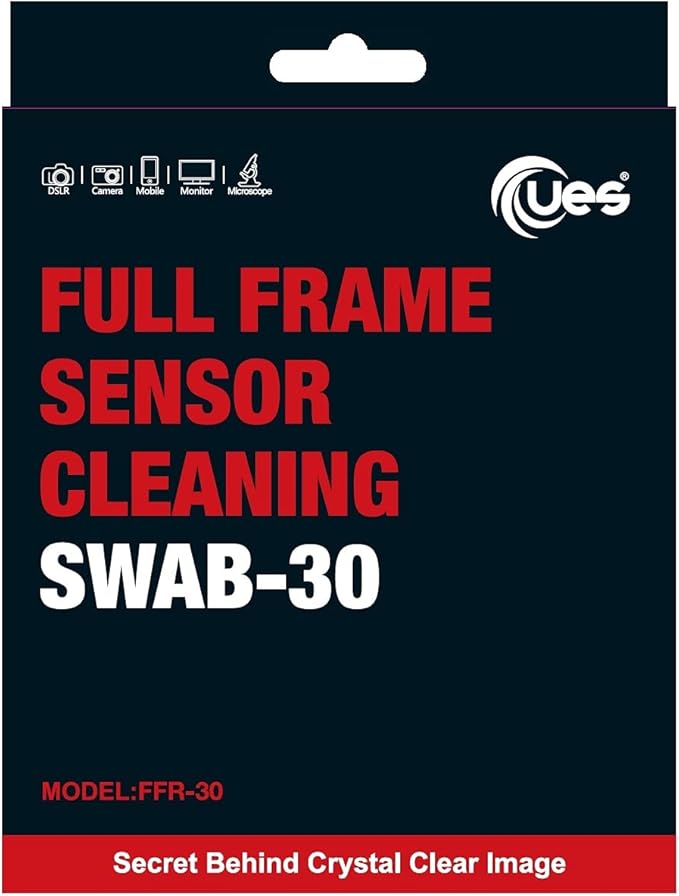UES FFR-30 DSLR or SLR Digital Camera Sensor Cleaning Swabs for Full-Frame Sensors (30 X 24mm Swabs, NO Liquid Cleaner)