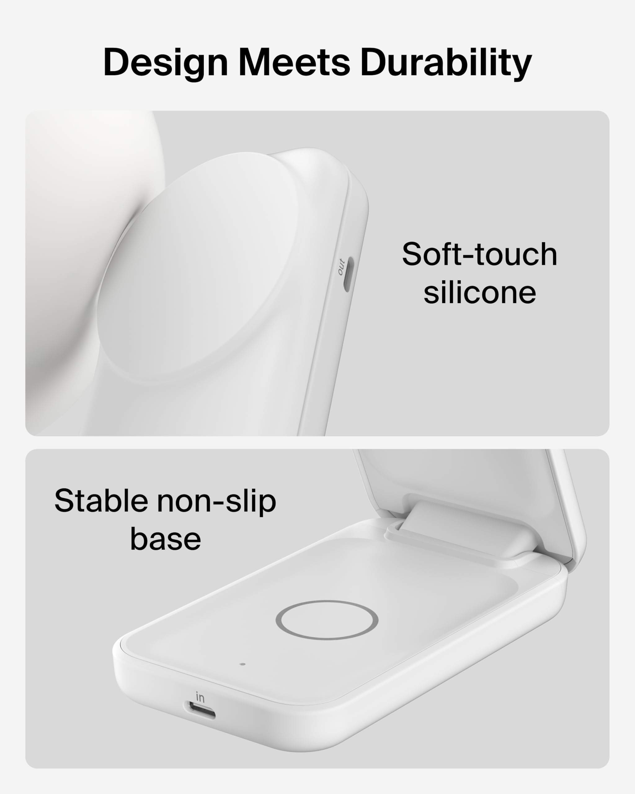 Belkin Qi2.2 25W Wireless 2 in 1 Foldable Fast Charging Station for iPhone