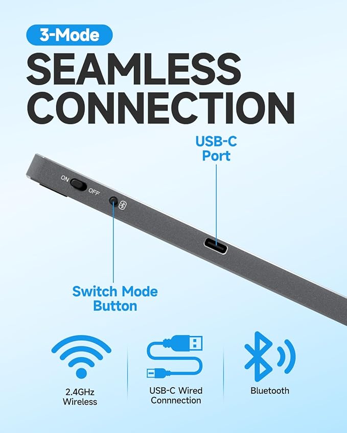 Wireless Bluetooth Trackpad for Windows 10/11, Supports 3 Connection Modes, Portable High-Precision Multi-Gesture Touchpad Mouse Compatible with PC Laptop Computer (White)
