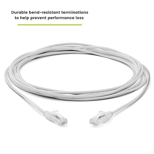 TRUECABLE Cat6 Component Rated Patch Cable, Unshielded (U/UTP), 14ft, White, 28AWG Solid Copper, Snagless 10G High-Speed Ethernet Cable, PoE++ 4PPoE 100W, UL Listed, RoHS-3, 1 Pack