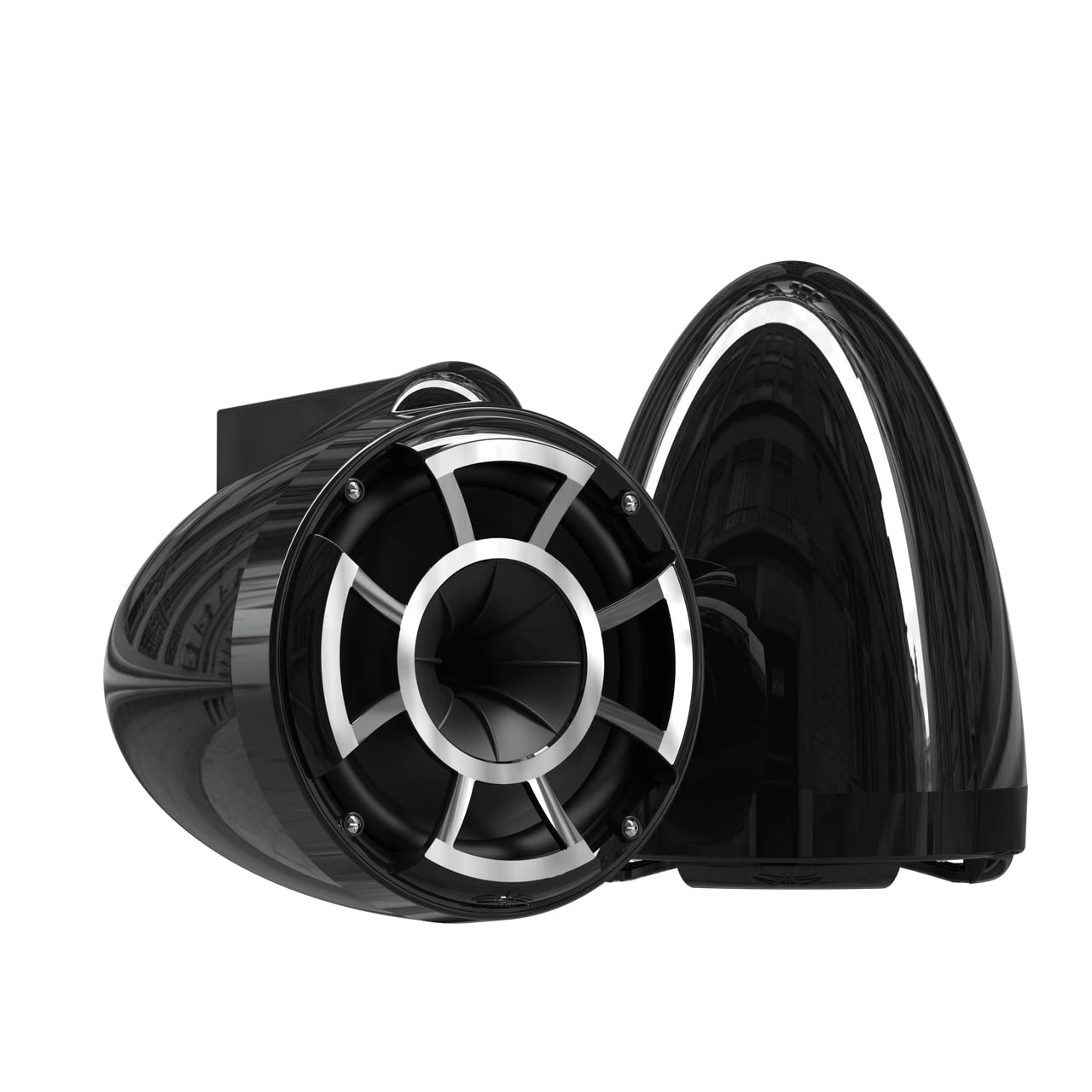 Wet Sounds Rev 8 Black V2 Revolution Series 8" Black Tower Speakers w/Fixed Clamp