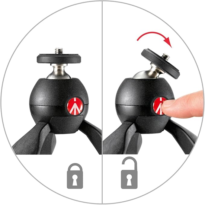 Manfrotto MTPIXI-B PIXI Mini Tripod, Black