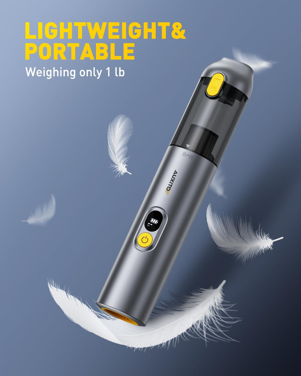 AUXITO Car Vacuum Cleaner - Portable Handheld Vacuum Cleaner 14000Pa Suction Power, Blow & Suction 2 in 1 Mini Vacuum Cleaner Hand Held Vacuum for Car, Home, Pet, Office, Gifts for Men (Silver)