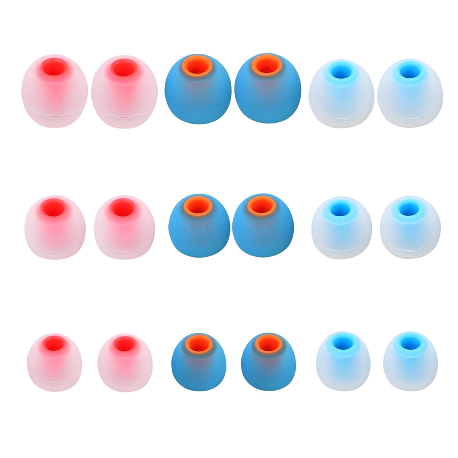 MMYQXI Silicone Replacement Earbud Tips Earbud Covers Ear Tips Fit for in-Ear Headphones (Inner Hole 3.8mm -5.1mm) Earbud Replacement Tips 9 Pairs