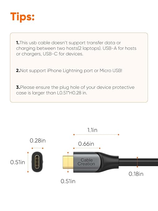 CableCreation 2-Pack 1.6FT USB A to C Data Transfer & Charging Cables, 10Gbps, Compatible with USB C External SSD, MacBook, iPhone 16/15 Pro Max