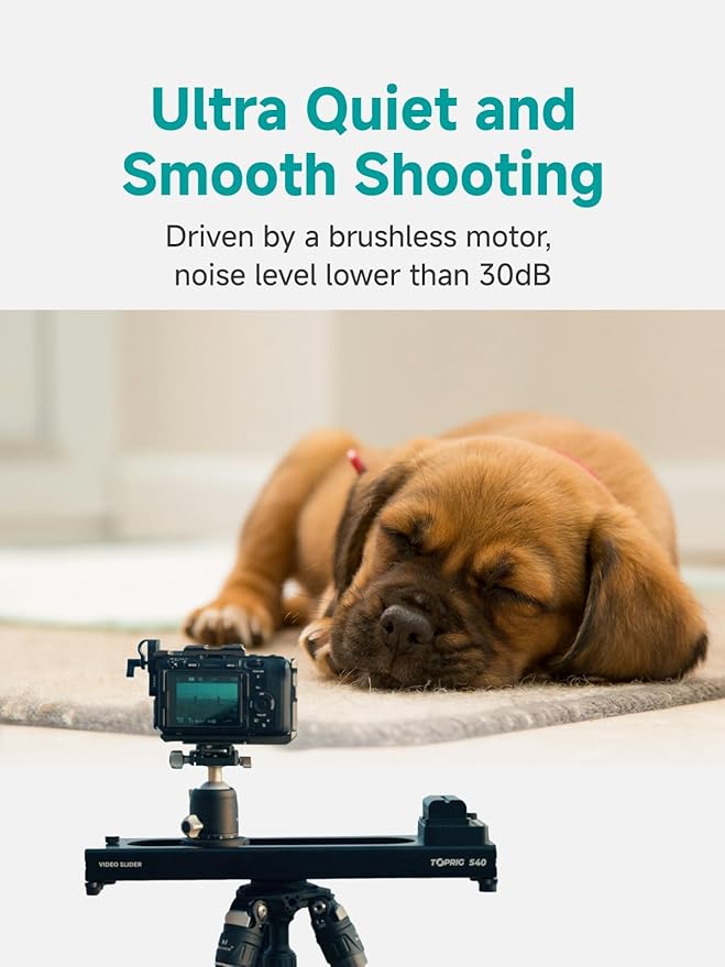 Accsoon Toprig Video Slider, 16''/40cm Motorized Camera Slider with Full Button Control, Support APP-Video Mode/Time-Lapse/Loop Mode, Speed Control Konb, 120° Panoramic Shooting for Photographer