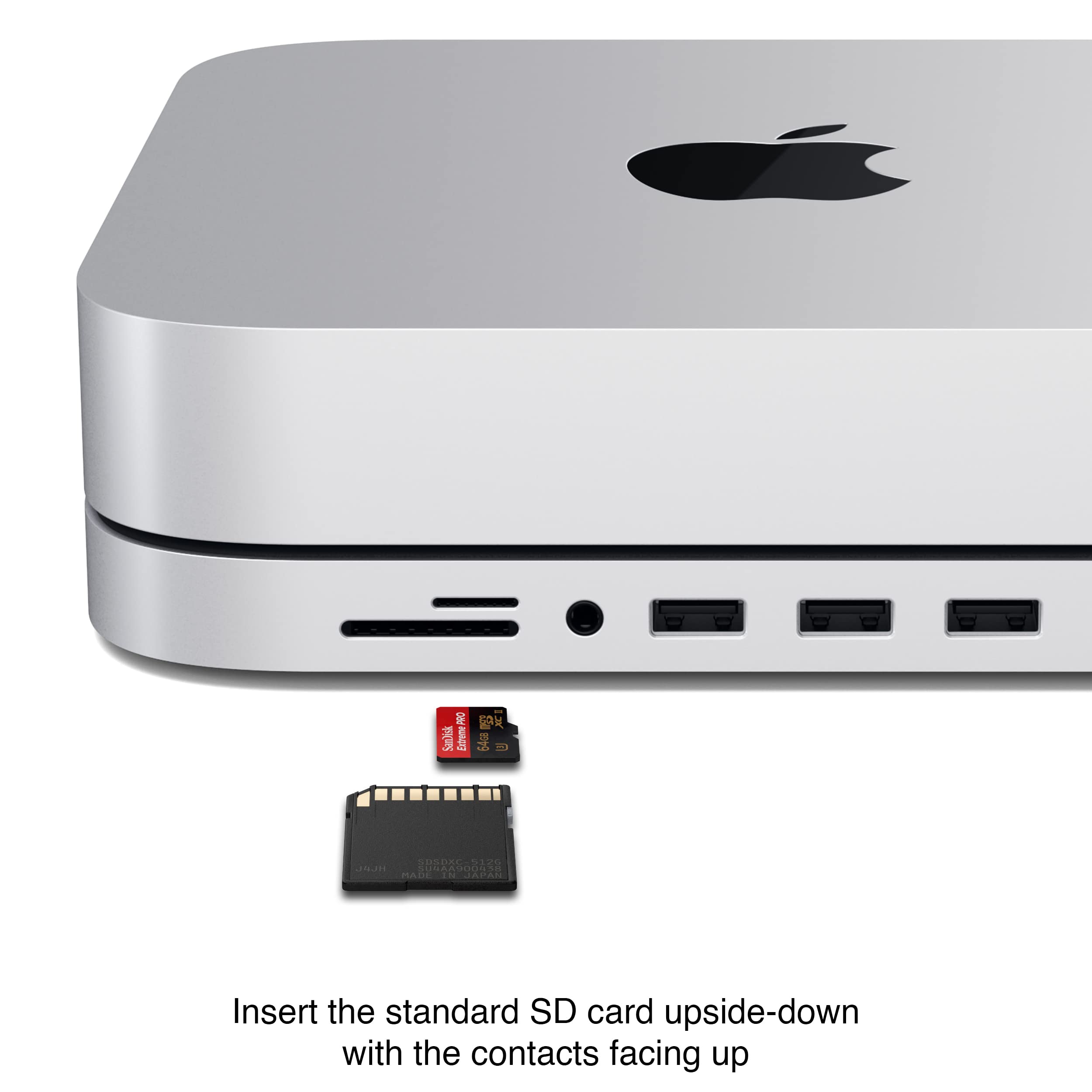 Satechi Aluminum Stand & Hub for Mac mini, USB 3.0 & Headphone Jack, Silver