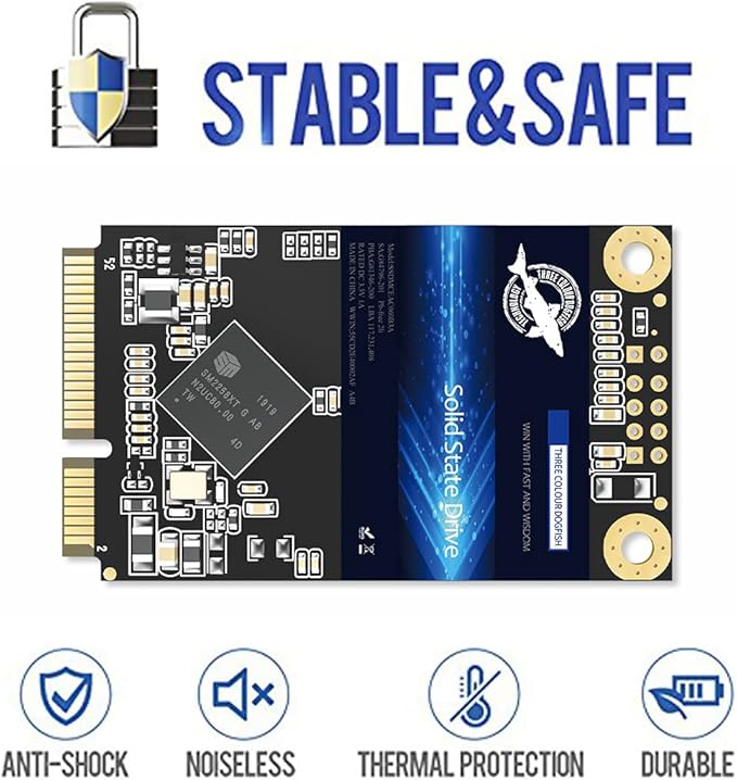 SSD mSATA 16GB Dogfish Internal Solid State Drive High Performance Hard Drive for Desktop Laptop SATA III 6Gb/s Includes SSD 32GB 60GB 64GB 120GB 128GB 240GB 250GB 480GB 500GB (16GB MSATA)