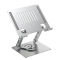 GuaziV 360° Rotating Tablet Stand - Adjustable iPad Tablet Holder for Desk, Foldable iPad Swivel Stand for Home & Office (Argent Silver)