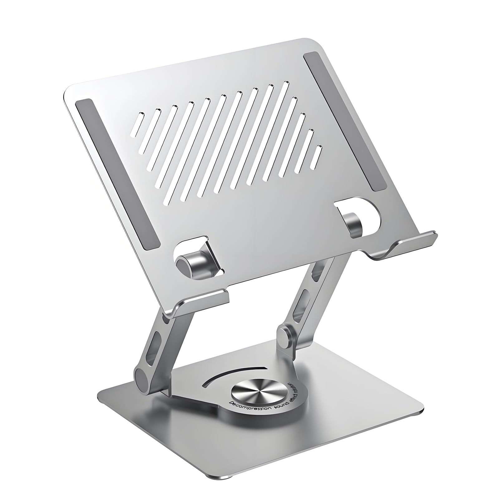 GuaziV 360° Rotating Tablet Stand - Adjustable iPad Tablet Holder for Desk, Foldable iPad Swivel Stand for Home & Office (Argent Silver)
