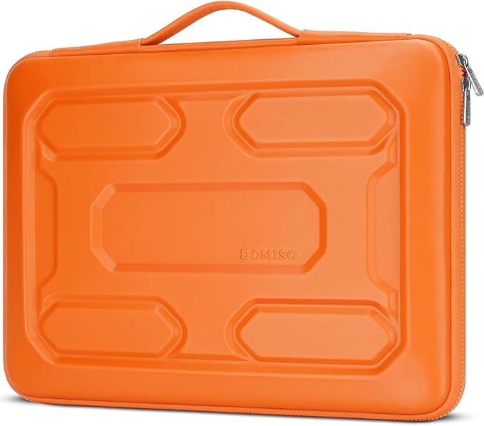 DOMISO 14 inch Laptop Sleeve with Handle Shockproof Computer Bag Waterproof EVA Protective Carrying Case for 14" ThinkPad E480/Yoga 920/13.5" Microsoft Surface Book/HP Pavilion 14 Stream 14, Orange
