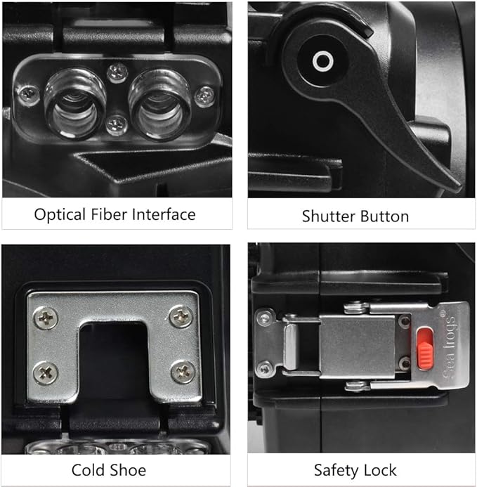 Sea frogs Underwater Camera Case Compatible with Canon EOS M6 Mark II 22MM IPX8 40m/130ft Maximum Diving Depth Waterproof Camera Housing for Diving, Surfing, Rowing, Skiing