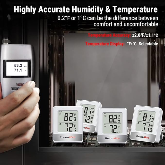 ThermoPro Indoor Outdoor Thermometer Wireless 500FT, Outside Greenhouse Thermometer with Temperature Sensor, Outdoor Thermometers for Patio Reptile House Home Baby Room Temperature Monitor