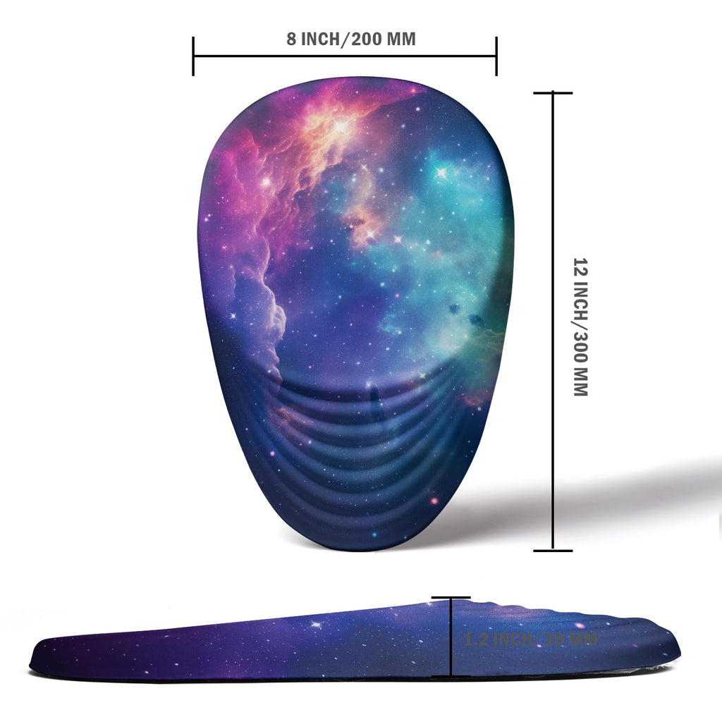 Armanza Ergonomic Mouse Pad Wrist Support, Mouse Pad with Wrist Rest, Entire Memory Foam & Non-Slip PU Base MousePads with Stepped-Wedge Design for Pain Relief, Desk, Office, Home, Galaxy