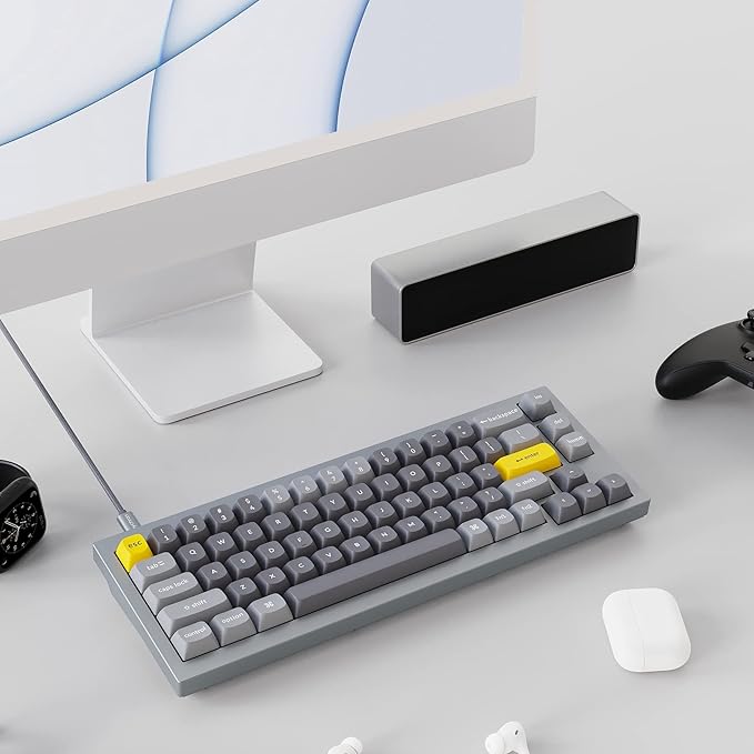 Keychron Q2 Wired Custom Mechanical Keyboard, QMK/VIA Programmable Macro, Full Aluminum, Hot-Swappable Gateron G Pro Red Switch, 65% Layout Double Gasket Compatible with Mac and Windows - Grey