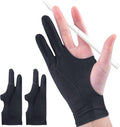 2-Pack Drawing Glove Palm Rejection for iPad Surface All Capacitive Touch Screen Artist Right/Left Hand Graphic Tablet, Graphics Monitor Digital Drawing Sketching, Inking, Coloring Two Finger Gloves